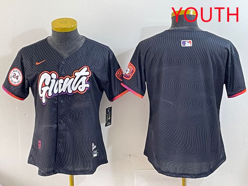 Youth San Francisco Giants Blank Black Second generation Joint Name 2025 Nike MLB Jersey style 2